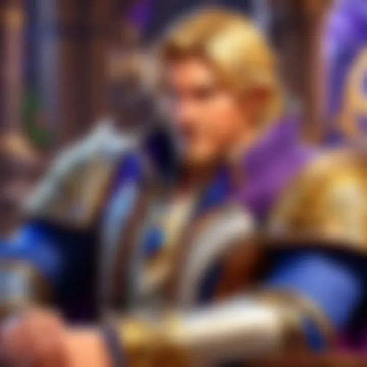 Anduin Wrynn engaged in a moment of reflection, illustrating his internal struggles