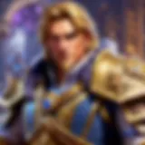 Anduin Wrynn in regal attire, showcasing his leadership qualities