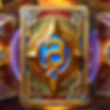 Illustration showing Hearthstone game cards with currency symbols