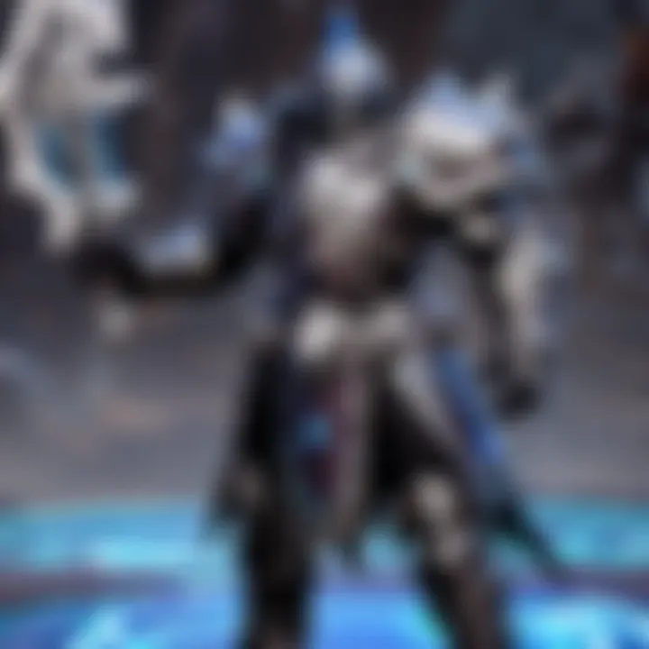 Intricate details of the Death Knight's armor and weaponry