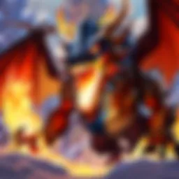 Majestic fire-breathing dragon in battle