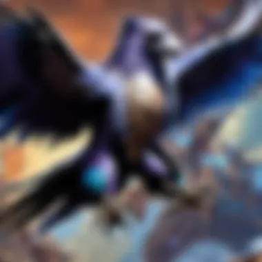 Strategic gameplay scenario featuring the Dragonhawk Raven in action on the Hearthstone board.