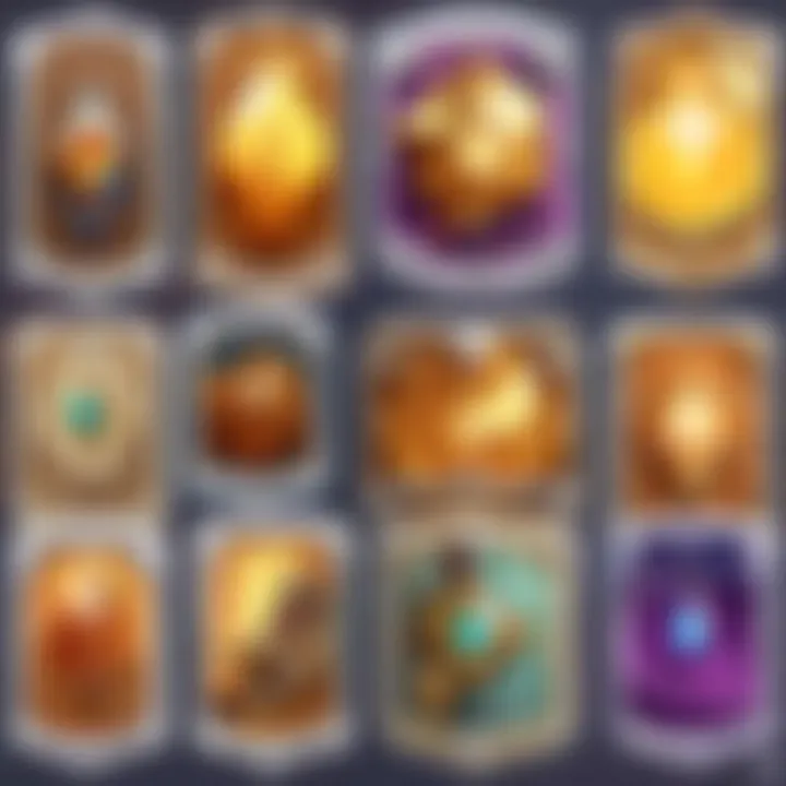 Evolution of drop cards in Hearthstone through various expansions.