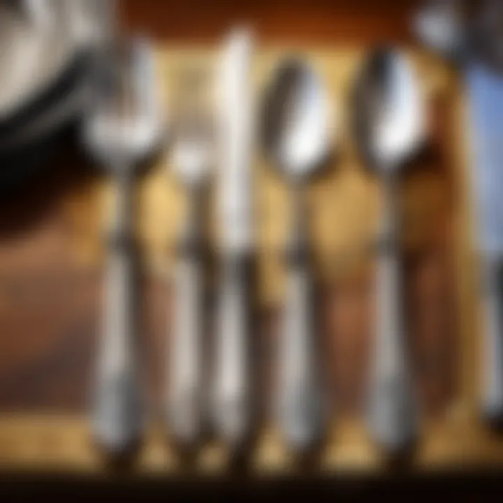 Variety of affordable silverware displayed on a wooden table