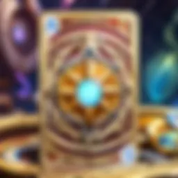 Illustration of a mystical card deck in Hearthstone game