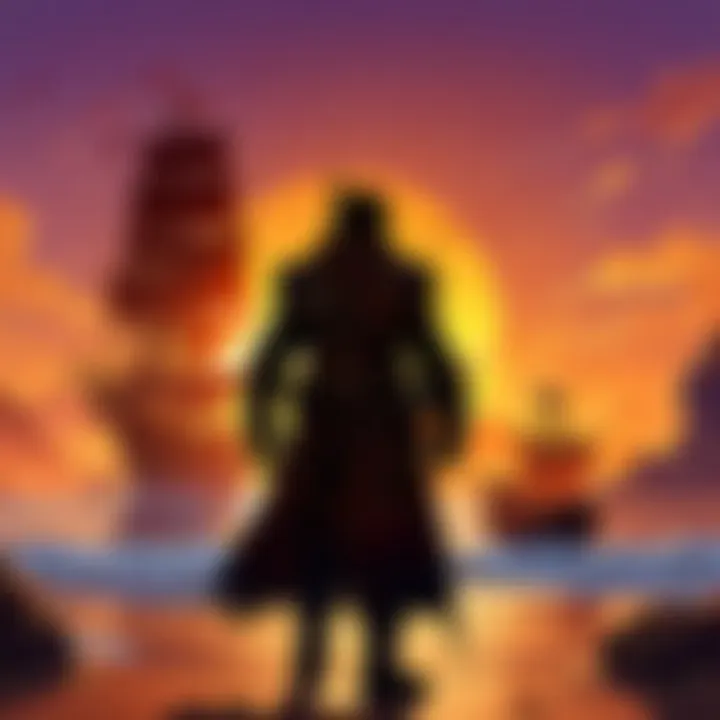 Silhouette of a Travelling Merchant at Sunset