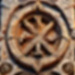 A close-up of intricate rune carvings on stone, showcasing ancient symbols.