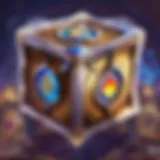 A detailed view of an innovative Hearthstone cube design showcasing various cards.