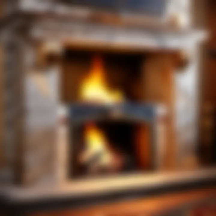 Elegant fireplace hearthstone slab with intricate design