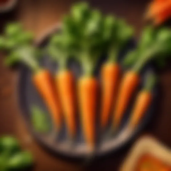 An artistic presentation of gourmet dishes featuring rare carrots as a central ingredient