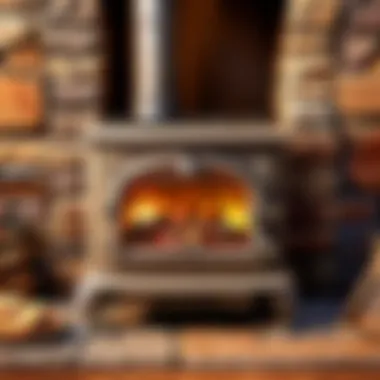 Close-up of the materials used in a Hearthstone wood burning stove