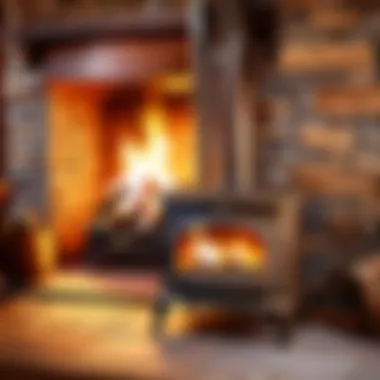 A stylish Hearthstone wood stove in a cozy living room setting