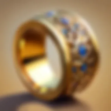 Close-up of the intricate design of 10K gold ring