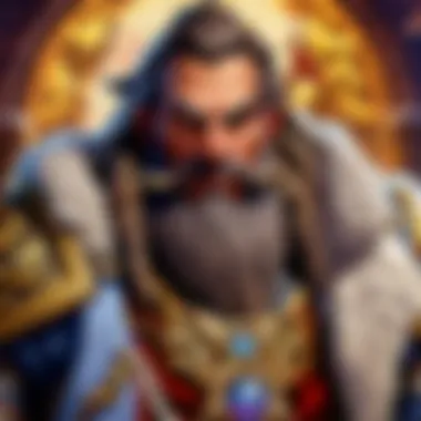 Illustration of Muradin surrounded by the backdrop of his lore