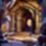 Mystical Hearthstone dungeon environment with magical artifacts