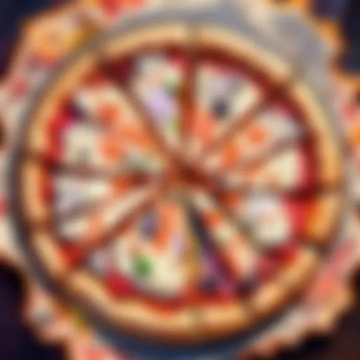 Digital illustration of a pizza slice strategically positioned in a Hearthstone match