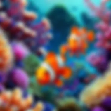 Colorful Clownfish Among Anemones