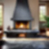 Elegant Slate Hearth Stone in Modern Living Room