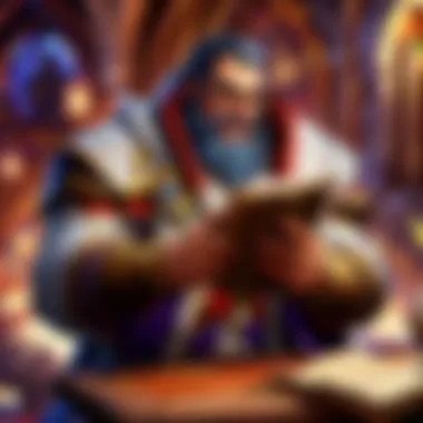 A Hearthstone player deep in thought with strategy guides