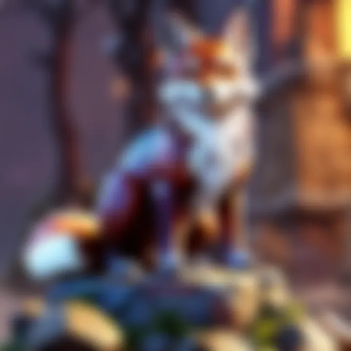 Enigmatic Fox Sculpture in Twilight