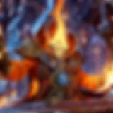 Illustration depicting a fiery spell being cast in Hearthstone